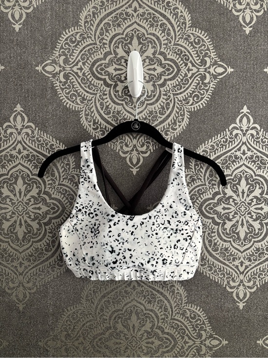 Other - White Black-Speckle Sports Bralette